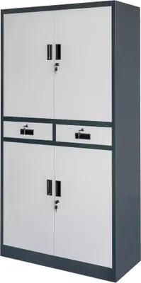 Zdjęcie produktu dla Szafa biurowa metalowa na akta i dokumenty Mega-M WENUS W-04 z szufladami grafitowa/szary front 90x40x185cm skręcana