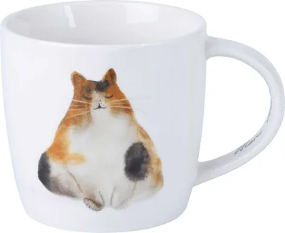 Produktbild von Maxwell & Williams DX1222 Becher 400 ml FELINE FRIENDS  Content Cat, Porzellan, in Geschenkbox