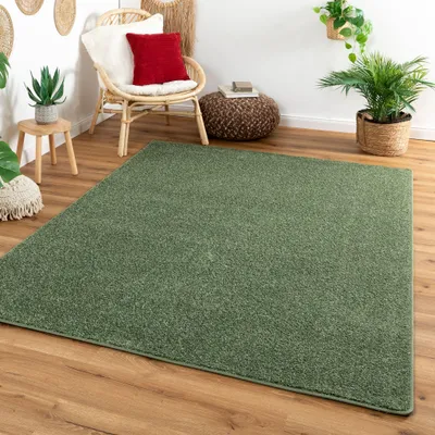 Produktbild von Steffensmeier Kurzflor Teppich Cambridge, Wohnzimmer, Schlafzimmer, in Grün, Größe: 240x290 cm