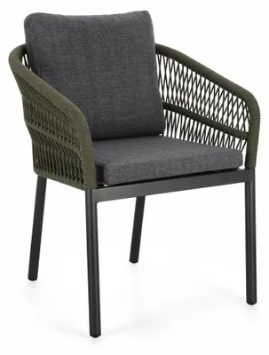 Produktbild von 4er Set Stühle Galdana 62 x 66 x 88 cm Aluminium Polyester Grün Anthrazit