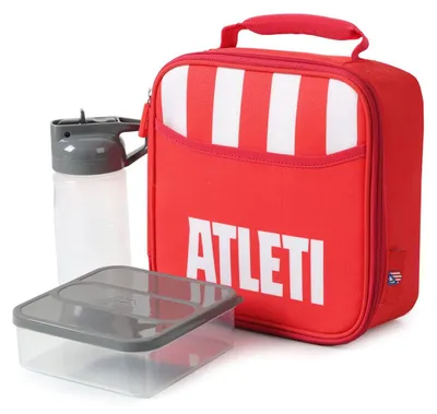 Zdjęcie produktu dla Termo torba na lunch + butelka + pojemnik (tupper) Atlético de Madrid