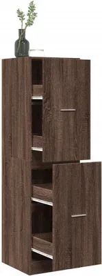 Produktbild von Apothekerschrank Eichen-Optik 40x41x144,5 cm Holzwerkstoff, Aktenschränke 2024 Neu