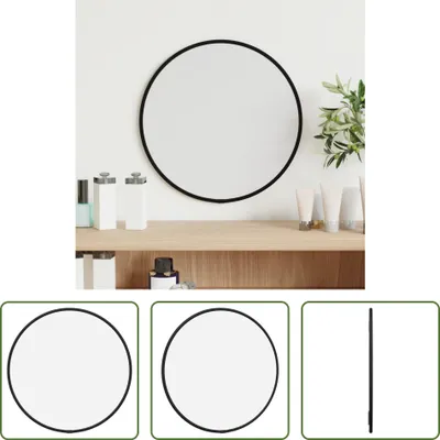 Obrázok produktu pre The Living Store Nástenné zrkadlo čierne Ø 30 cm round