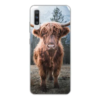 Produktbild von MuchoWow® Handyhülle Schutzhülle Hülle für Samsung Galaxy A70 Schottischer Hochländer - Kuh - Tiere - Berg - Natur Silikon Softcase Handy Hülle - Schutzhaube