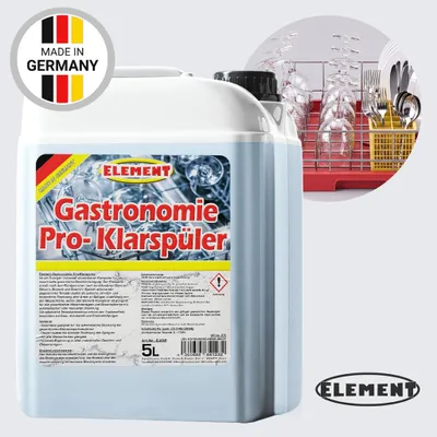 Produktbild von Element Klarspüler für gewerbliche Spülmaschinen flüssig | 5 Liter | Maschinenspülmittel Profi für gewerbliche | Spülmaschinen Geschirrspülmittel