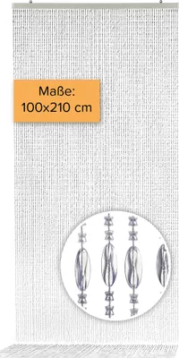 Obrázok produktu pre Kobolo dverová záclona DIAMONDS korálková záclona priehľadná s 80 vláknami 100x210cm - obdĺžniková - záclona súkromie záclona dom Dverová záclona