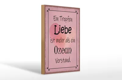 Produktbild von Holzschild Spruch 20x30cm ein Tropfen Liebe mehr als Ozean