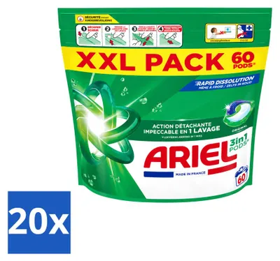 Produktbild von 20 x Ariel 3in1 Pods Original Waschmittel - Vorteilspackung - 20 Stücke