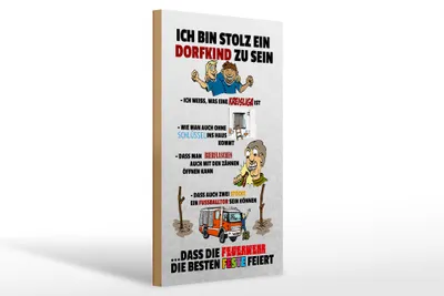 Produktbild von Holzschild Spruch 20x30cm Stolz Dorfkind zu sein