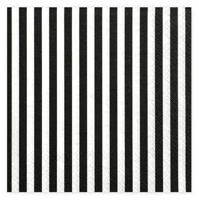 Immagine prodotto di Tovaglioli 33x33cm a righe 20 pezzi nero/bianco