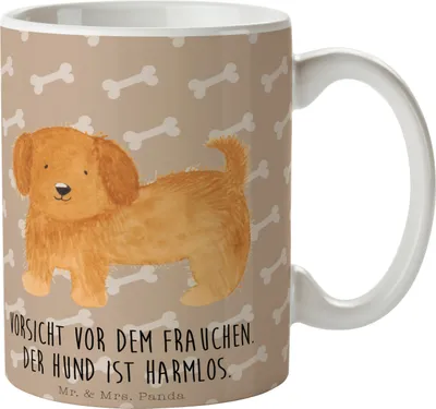Produktbild von Mr. & Mrs. Panda Pott Hund Flauschig - Hundeglück - Geschenk, Niedlich, Teepott, Frauchen, Kaffeebecher, Witzig, bedruckt, Hunde, Becher, Tasse, Kaffeetasse, Sprüche