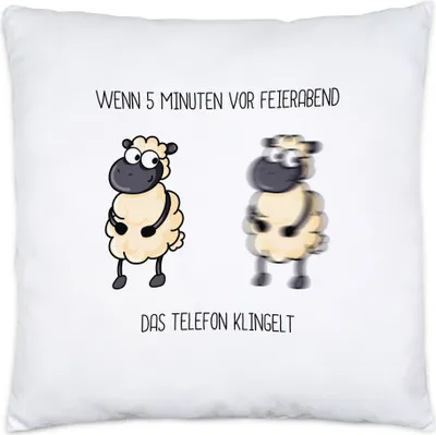 Produktbild von Feierabend Kissen inkl. Füllung Lustig mit Spruch Büro-Tasse Kollege Kollegin Chef Chefin Humor