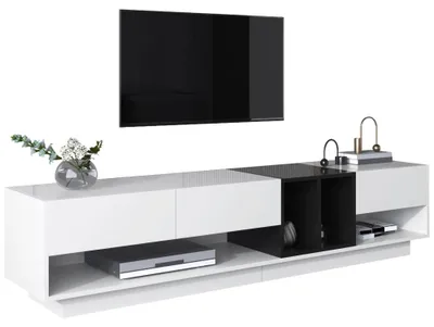 Zdjęcie produktu dla RTV-szafka – nowoczesny design z drewna – szuflady – półki – duża przestrzeń do przechowywania – idealna do salonu