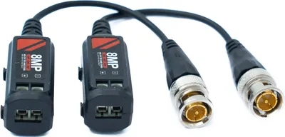 Produktbild von SYSTEM-S 2x UTP Kabel 10 cm Screw Lock zu BNC Stecker für HD Kameras Adapter in Schwarz