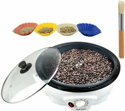 Image de 220V/ 1200W Machine électrique à torréfier le café,Torréfacteur de café en grains Machine à frire domestique en acier inoxydable torréfacteur électrique rotatif de café