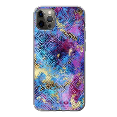 Produktbild von MuchoWow® Handyhülle Schutzhülle Hülle für iPhone 12 Pro Max Marmor - Farbe - Geometrische Formen Silikon Softcase Handy Hülle - Hartschale