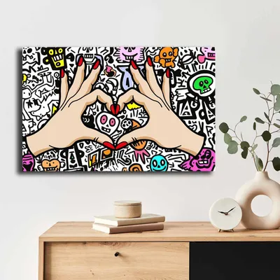 Produktbild von Wallity, 4570POP-006, Dekorative Leinwandmalerei, Mehrfarbig, 100 % LEINWAND, 45 x 70 cm