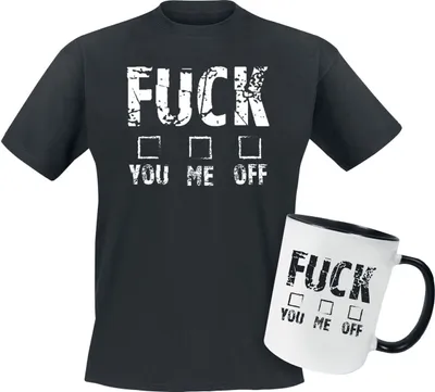 Produktbild von Sprüche T-Shirt Herren Geschenkbox - Geschenkset - Fuck You Me Off schwarz XXL