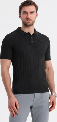 Obrázok produktu pre Ombre Clothing Pánske tričko s golierom Fairuzza čierna XXL