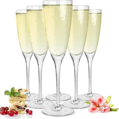 Produktbild von 6 Sektgläser mit Hammerschlag-Effekt Champagnergläser Sektglas Sektkelche Prosecco