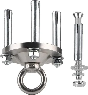 Obrázok produktu pre Famanu závesný hák na strop pre ťažké záťaže – otočný o 360°, nosnosť 500 kg, nerezová oceľ