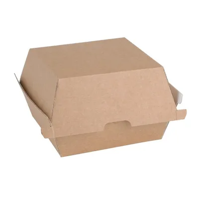 Produktbild von Fiesta Compostable Kompostierbare Hamburgerboxen Kraft Klein (200 Stück)