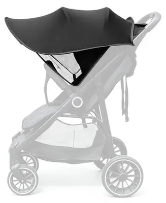 Produktbild von Sonnenschutz Kinderwagen Universal Sonnendach Sonnenverdeck für Buggy Sportwagen Babyschale Anti-UV Windschutz Verstellbares Sonnensegel für Baby Kinderwagen (Schwarz)