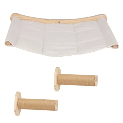 Image de Kit mur d'escalade pour chats 3 pièces avec 2 poteaux griffoirs 1 plateforme pour l'intérieur
