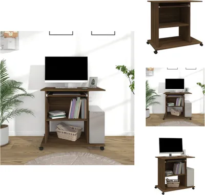 Zdjęcie produktu dla vidaXL Biurko brązowy dąb 80x50x75 cm materiał drewnopochodny - Biurka