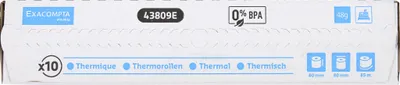 Image de Exacompta 30x Bobine tickets de caisse 80x80mm 85m 1 pli thermique Blanc 43809E