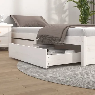 Produktbild von vidaXL Bettschubladen 2 Stk. Weiß Massivholz Kiefer