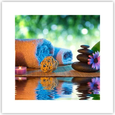 Produktbild von Poster - Poster ohne Rahmen - Natur Entspannung Spa Kerzen - 30x30 cm - Wand Bild - Wanddeko - Wandbilder - Kunstposter - Wandposter - Bilder - Kunstdruck - Wanddekoration - Wandbild - P2XAC30x30-2554