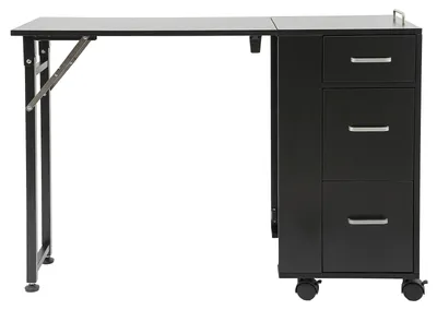 Image de Table manucure pliable - Table à ongles - Poste de travail pour manucure - Table de beauté - Table de coiffure - Avec 3 tiroirs