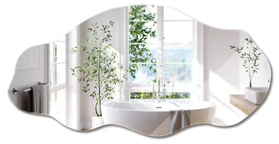 Produktbild von Moderner asymmetrischer organischer Wandspiegel - Für Bad und Wohnzimmer, 50 x 100 cm