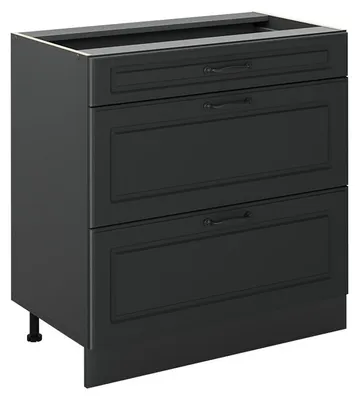 Obrázok produktu pre Kuchynská spodná skrinka Vicco R-Line Antracitový vidiecky dom/antracitová 80 cm s 3 zásuvkami bez pracovnej dosky, Model 72391