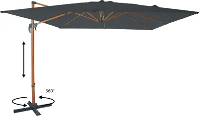Image de Axi Nima Parasol Déporté Marron/Gris - Rectangulaire 300X300 Cm - Structure Aluminium - Rotation 360 - Inclinable - Résistant Aux Uv