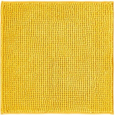 Immagine prodotto di Set di tappetini da bagno antiscivolo Unyqoos® – tappetino da bagno in microfibra morbida, 45 x 45 cm, giallo, antiscivolo e lavabile in lavatrice a 30°C