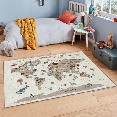 Immagine prodotto di Tappeto da gioco Unyqoos® 120x180 cm – Tappeto per la cameretta dei bambini, antiscivolo con base antiscivolo, lavabile in lavatrice a 30°C, antibatterico, tappetino da gioco per neonati e bambini piccoli