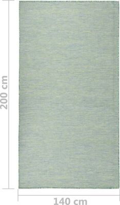vidaXL Outdoor-Teppich Flachgewebe 140x200 cm Türkis