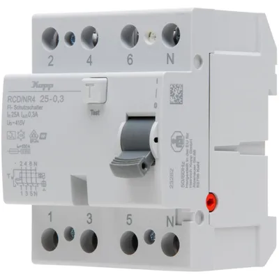 Obrázek produktu pro Jistič RCD/NR 25 A, 300 mA, 4pólový
