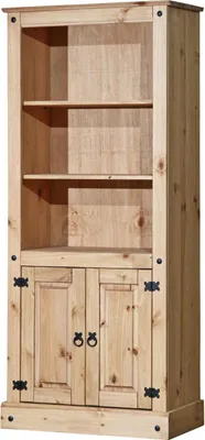 Produktbild von Möbilia Schrank mit 3 Fächern und 2 Türen | Kiefer-Holz honigfarbig | B 81 x T 38 x H 177 cm | 19020031 | Serie SCHRANK