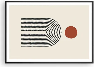 Produktbild von Gerahmtes Poster - Schwarzer Rahmen - Abstraktion Grafik Linien - 100x70 cm - Wand Bild - Wanddeko - Wandbilder - Kunstposter - Wandposter - Bilderrahmen - Bilder - Kunstdruck - P2BAA100x70-5035