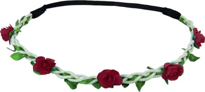 Produktbild von Blumen Haarband "Bella" mit kleinen Rosen | Dunkelrot