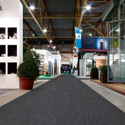 Produktbild von Messeteppich Hochzeitsteppich Eventteppich Sintra Nadelfilz Dunkelgrau 100x450 cm