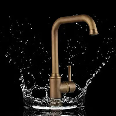 Produktbild von Küchenarmatur/Wasserhahn - Einloch, Deckmontage - Einhebel - Heiß/Kalt - Ausziehbarer, schwenkbarer Auslauf - Keramikkartusche - Messing, Gold