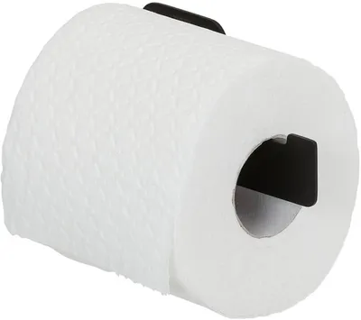 Produktbild von Tiger Colar Toilettenpapierhalter L-Form zum Kleben, Edelstahl, Schwarz pulverbeschichtet, mit integrierter Klebefolie zur Montage ohne bohren, 16x5x6,9 cm