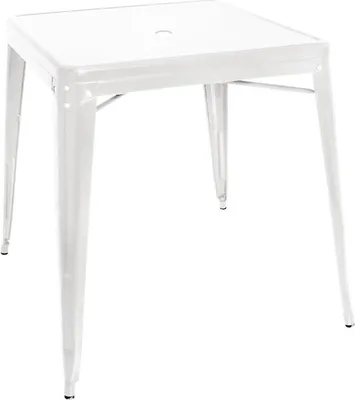 Obrázok produktu pre Štvorcový oceľový stôl Bolero Bistro biely 668 mm