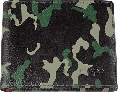Produktbild von Lederne Kreditkartenhalter 11 cm - Grüne Camouflage
