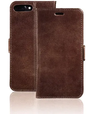 Image de Booklet en cuir véritable marron pour Apple iPhone 7 Plus/8 Plus