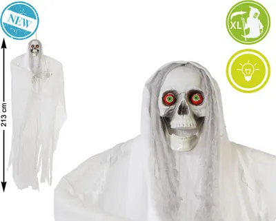Image de Décoration Halloween fantôme 213 cm blanc